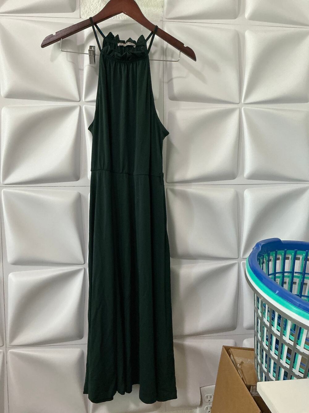 Anna Field by Zalando Forest Green High Neck ALine Sleeveless Maxi Dress Women's
